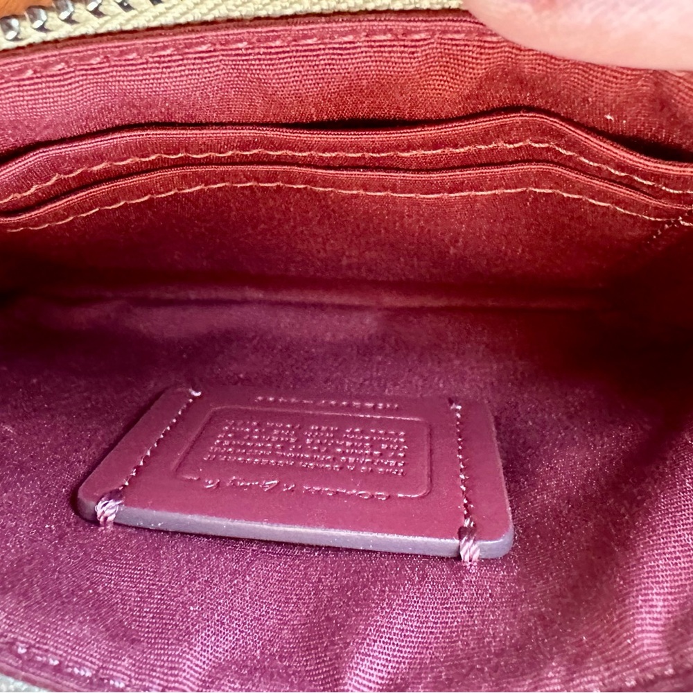 Coach Corner Zip Wristlet in Signature Canvas with Rexy by Guang Yu. NWT - Picture 5 of 14